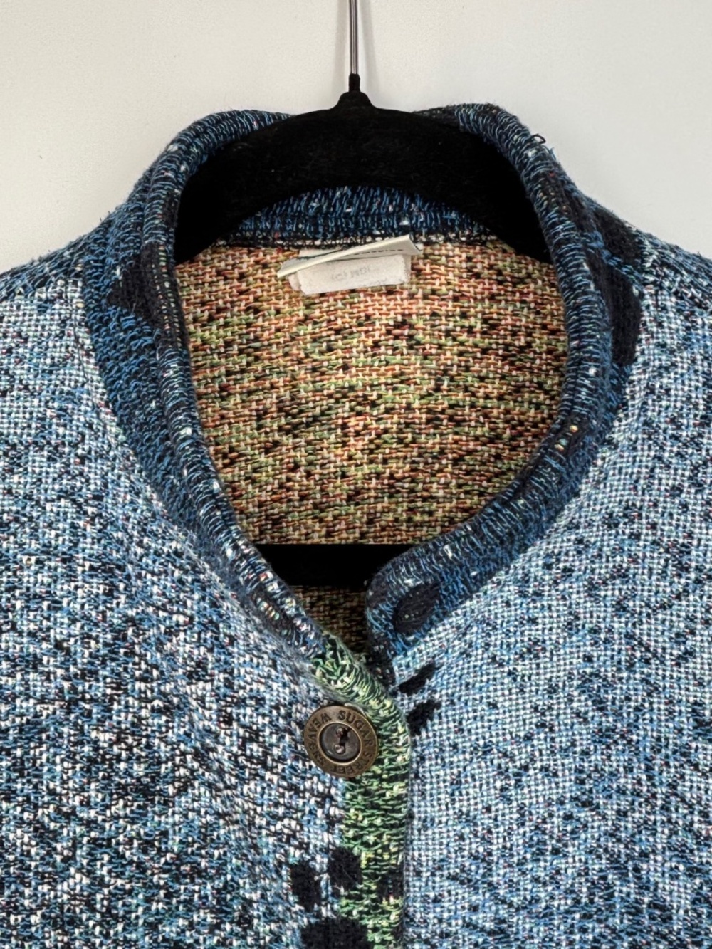 Sugar Street Weavers Womens Medium Jacket Dog Dachshund Blue Tapestry Vintage - Picture 4 of 10